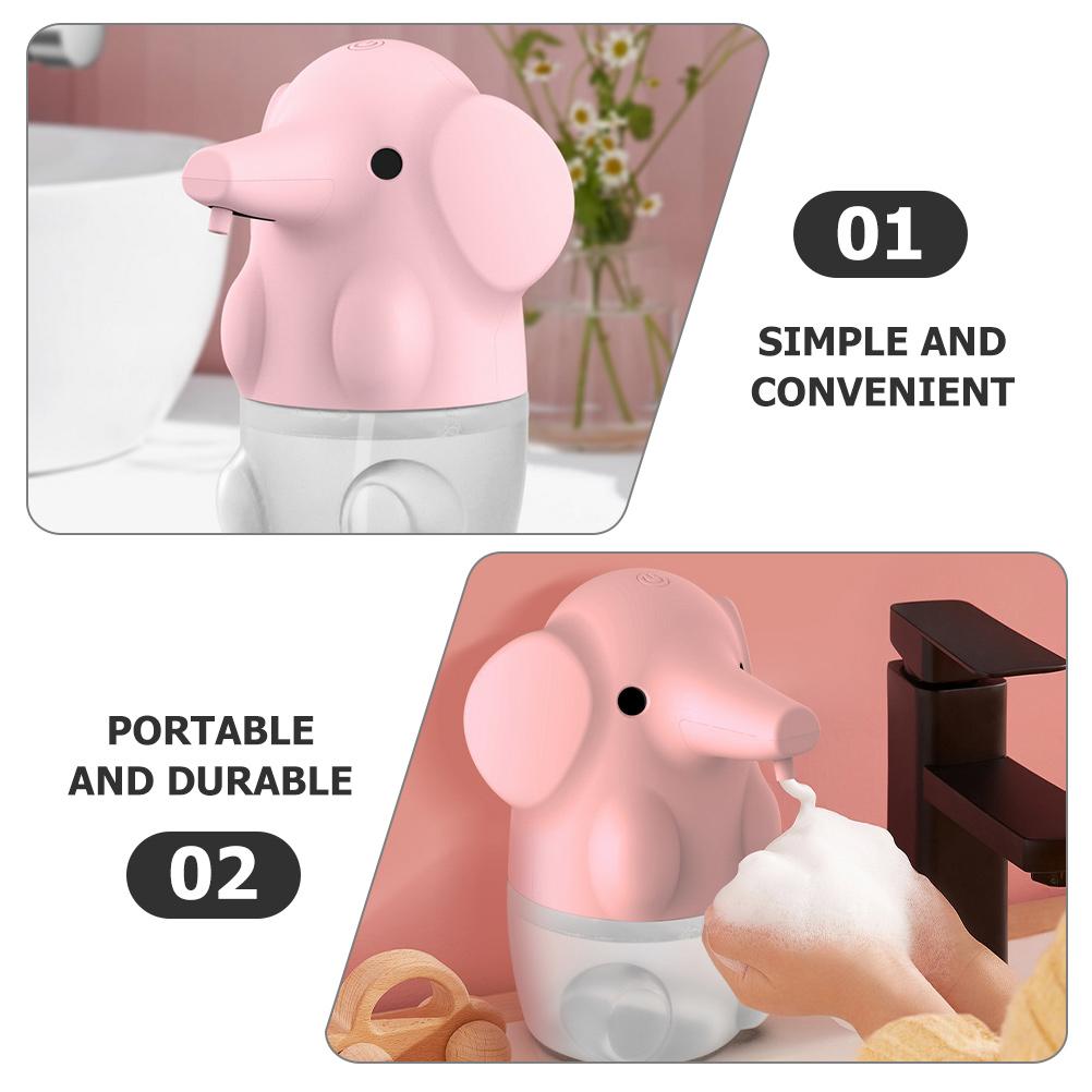 Δοσομετρητής Σαπουνιού Χαριτωμένος Ελέφαντας Φόρτιση USB Χέρι Κινούμενα Σχέδια Μηχανή Έξυπνο ABS Είδη Μπάνιου Παιδικό Απολυμαντικό