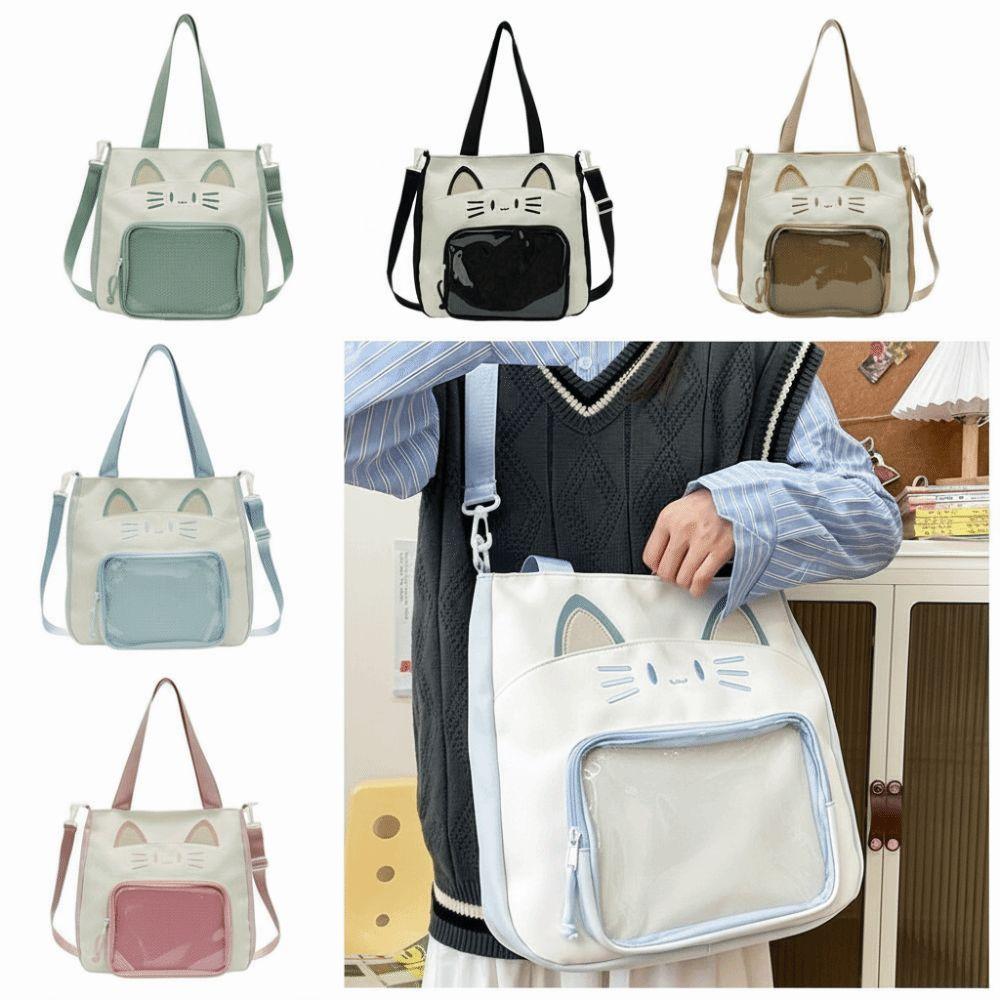 Zipper Bag Kawaii Cat Itabag Idol Merchandise Storage Fashion Backpacks Transparent Pocket Women