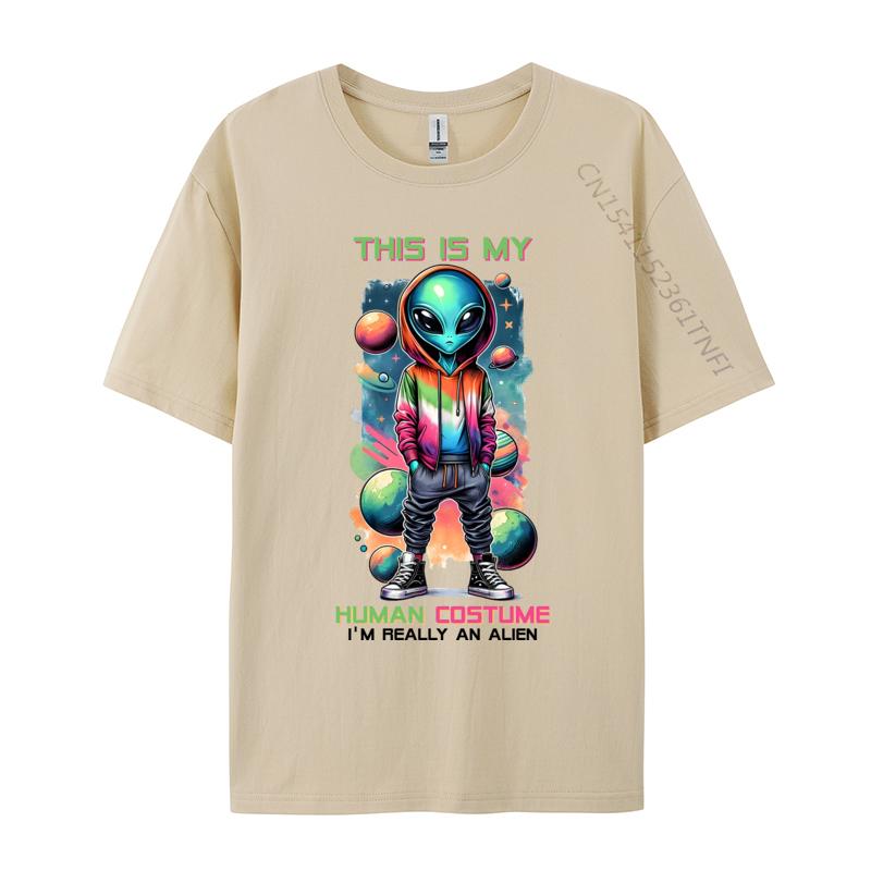 Copy Of Alien In Space Tshirt Funny Coupons Short Sleeve Printed On T Shirts All Cotton Men Tops  Tees Casual