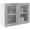 Vidaxl Wall Cabinet With Glass, Concrete Gray, 80X31X60 Cm