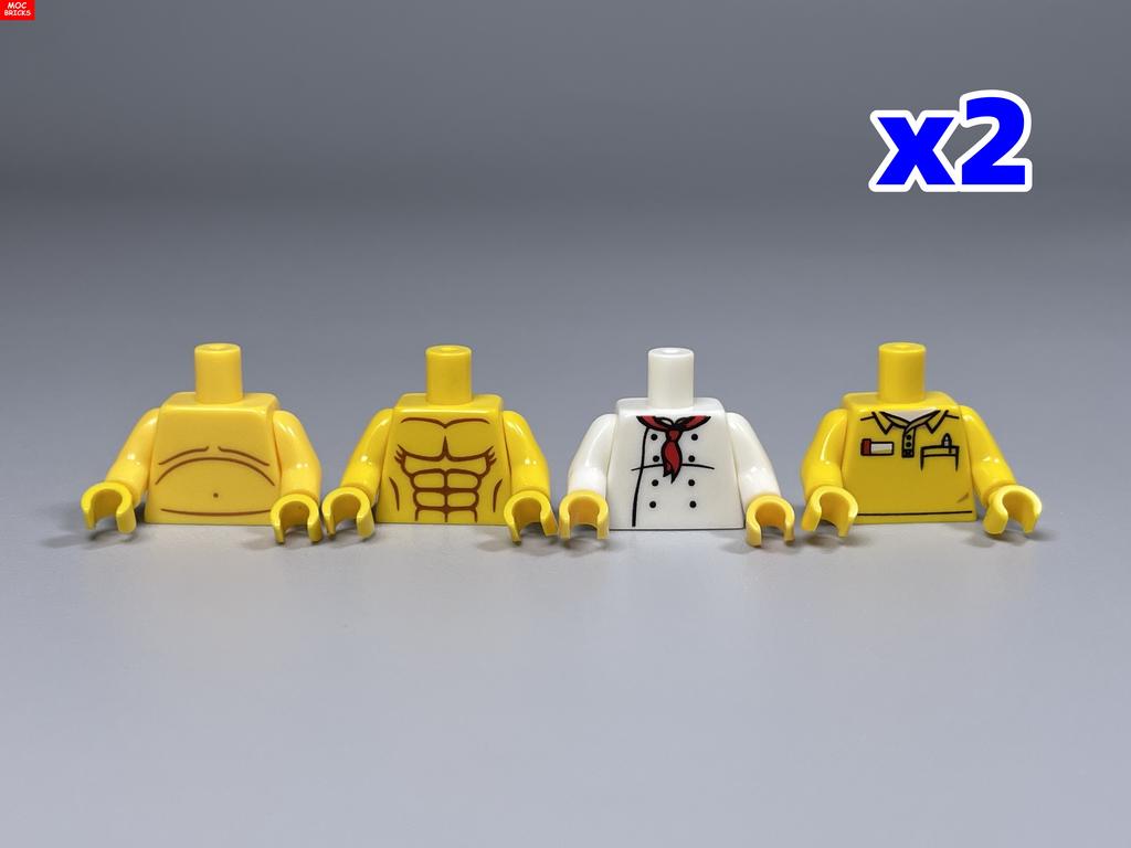 MOC Bricks Suit Series Chef Bridegroom Torso Cloth 4cm Figure Body Part Educational Building Blocks Assembled Toys Plastic Doll