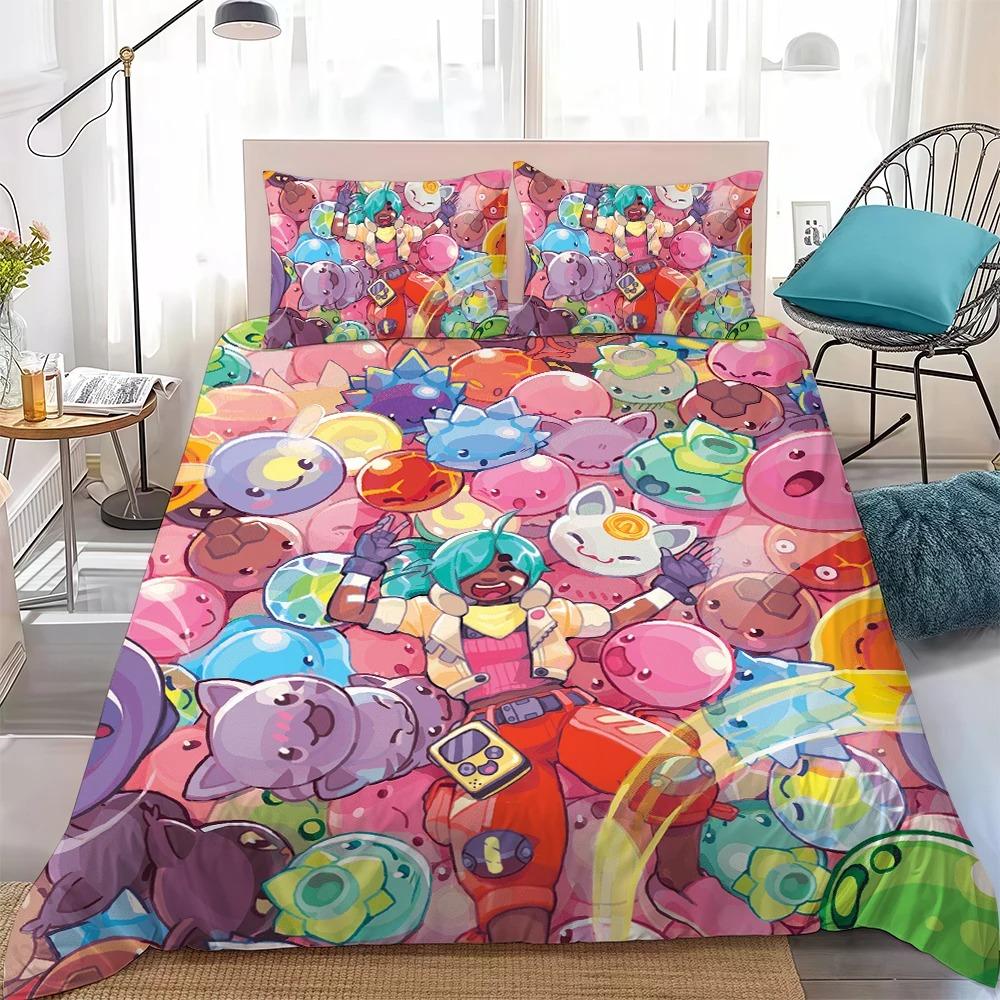 3D Printed S-Slime Rancher Bedding Set Game Duvet Cover Double Twin Full Queen King Adult Kids Bedclothes Quilt Cover