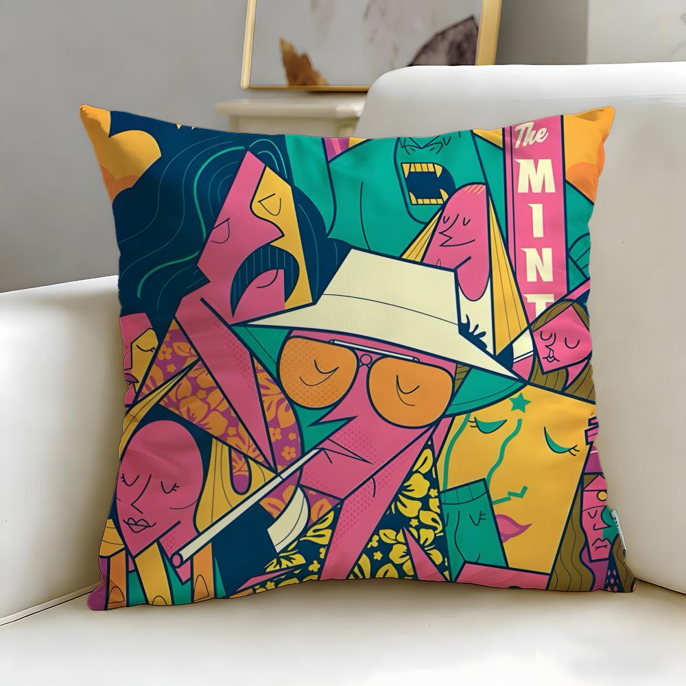Classic Movie Fear Loathing Las Vegas Cushion Cover Soft EasyWash Pillow Case Versatile for Couch Bed Travel and Office