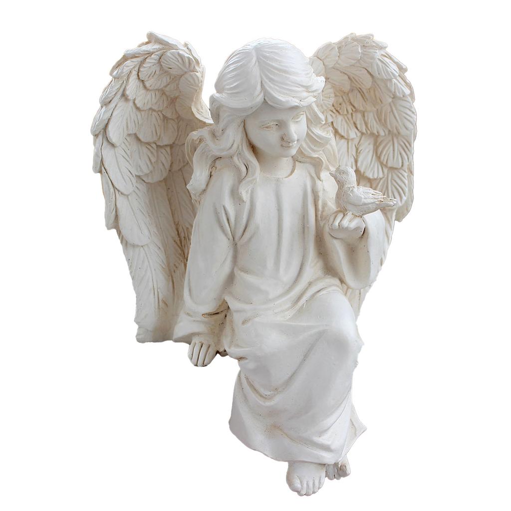 Resin Angle Figurine Delicate Look Angle Sculpture Decoration Ornament for Home Garden Courtyard