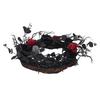 Halloween Wreath Dead Black ABS Artificial Branches Design with Red Flower Door Wreath Garland for Decoration