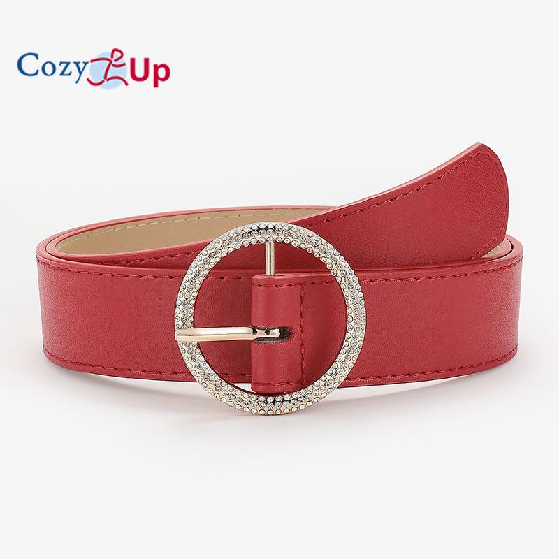 Cozy Up Inlaid Rhinestone Round Buckle 