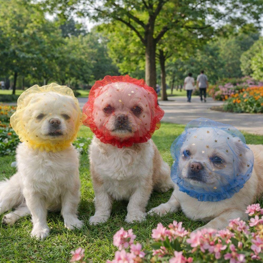 Breathable Pet Protective Mask Comfort Polyester Anti-Bite Head Cover Adjustable Anti-Mosquito Headgear for Small Dogs Cat