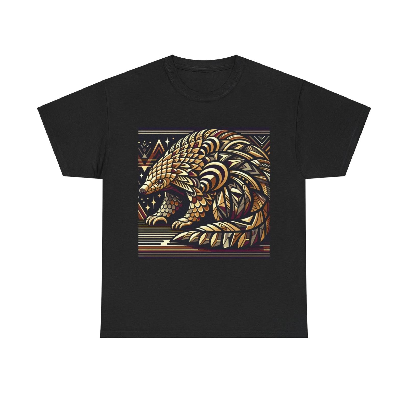 Unisex Adult T Shirt Art Deco Style Geometric Pangolin Animal Lover Gift Fun Tee L