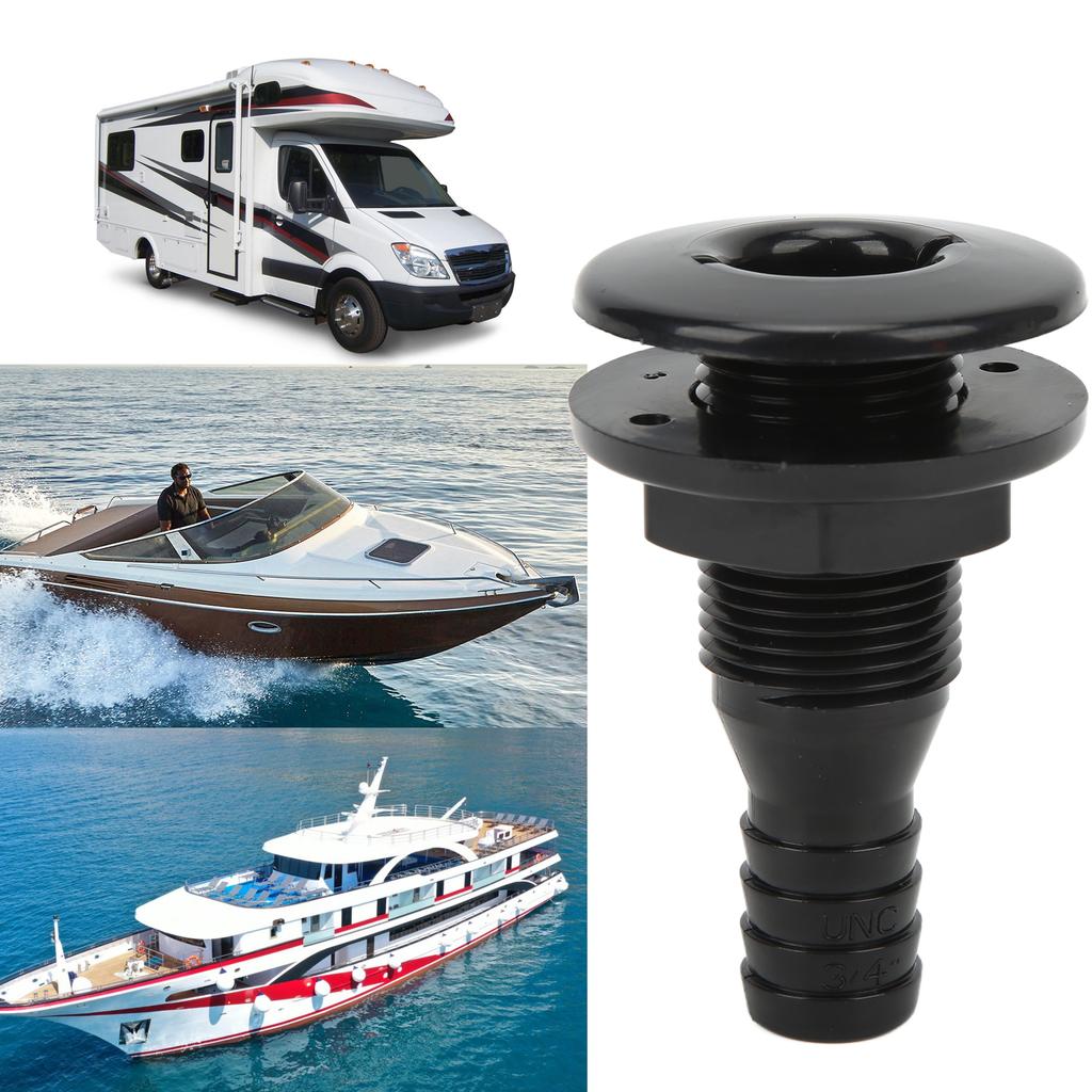 Boat Through Hull Connector 3Celsius4in ABS Plastic Hose Coupling Drain Outlet Accessory