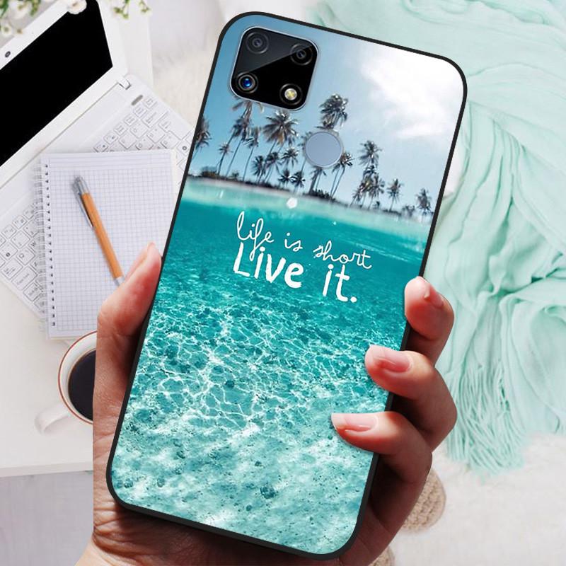 Pro Realme C25s pouzdro Soft TPU silikonový kryt na telefon pro OPPO Realme C25 pouzdro Bumper C25S RMX3195 C 25S nárazuvzdorný kryt Coque