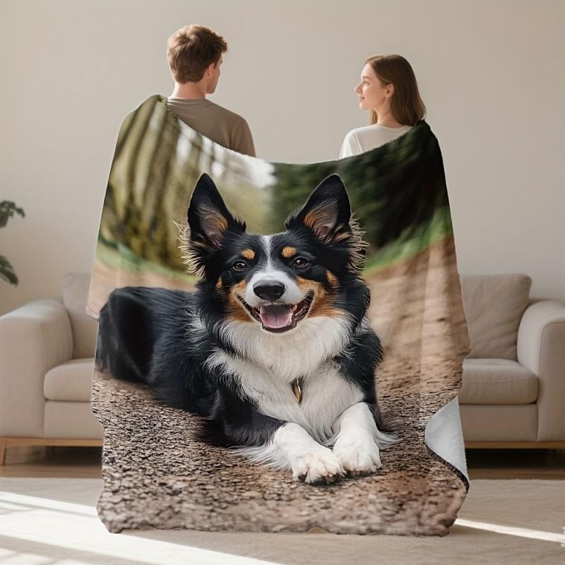 Kavalír King Charles Spaniel Vintage Písmenkový Potisk Deky Měkká Lehká Domácí Deky na Pohovku s Motivy Psa