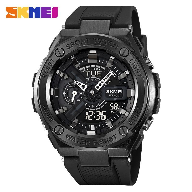 Men's Cool Dial Student Middle and High School Timing Luminous Waterproof Trend Sports Electronic Watch