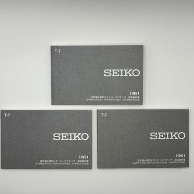 Used Seiko Genuine Manual T-7 H851 Waterproof Diver's Watch for Air Diving 3 Items