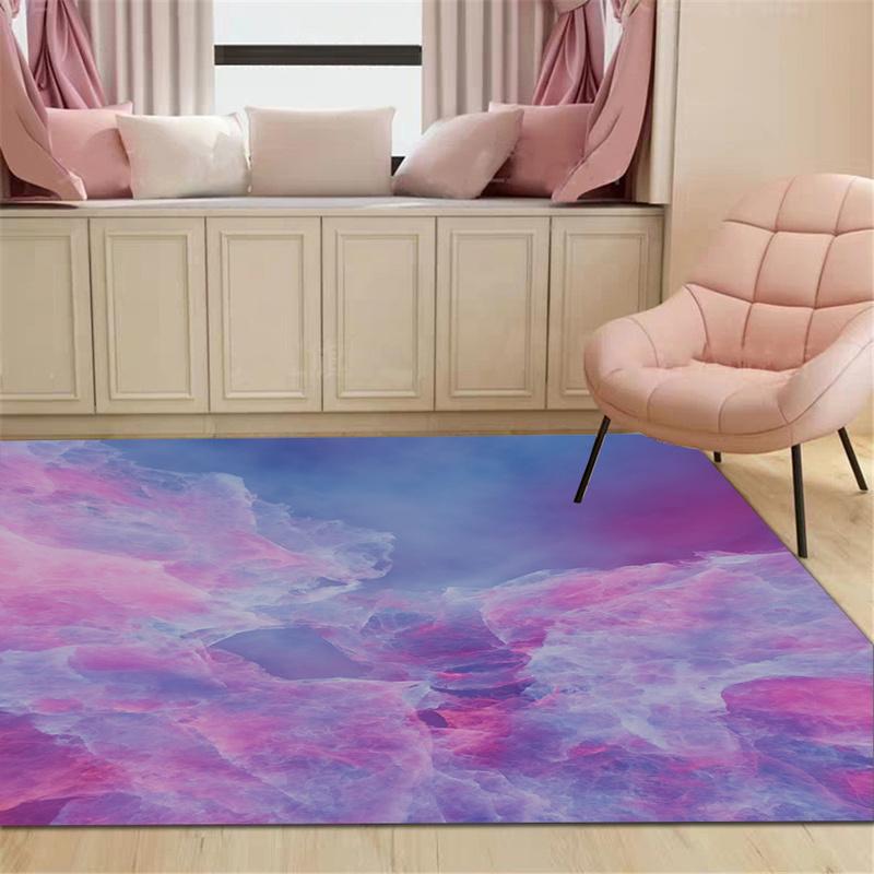 Abstrakter Geometrischer Marmor-Druckteppich Heimdekoration Wohnzimmerteppich Rutschfeste Badezimmer-, Küchen-, Schlafzimmer-Bodenmatte Flur Fußmatte