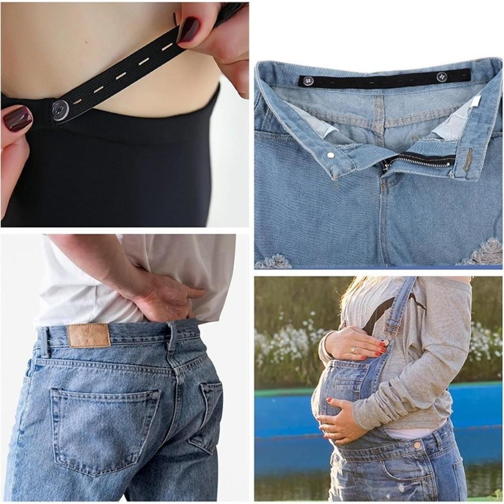 No-Sew Invisible Belt Tightener Set Adjustable Elastic Waist Band Women Men Jean Pant