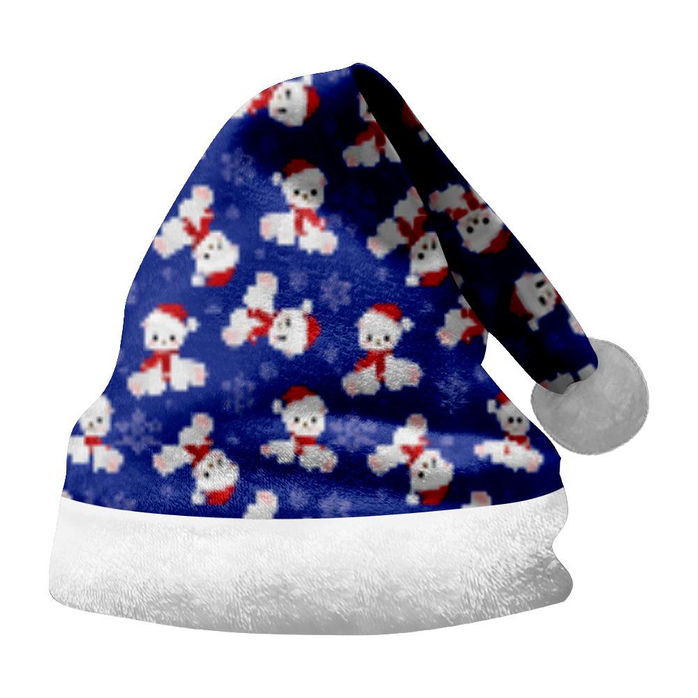 2024 Dwustronny Pluszowy Płatek Śniegu Bałwan Czapka Świąteczna Ornament