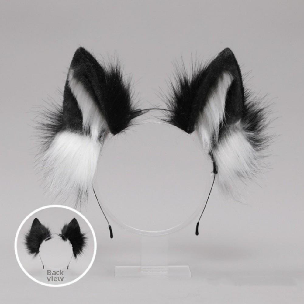 Furry Cat Ears Headband Plush Wolf Dog Hair Band Sweet Animals Hair Hoop Cosplay