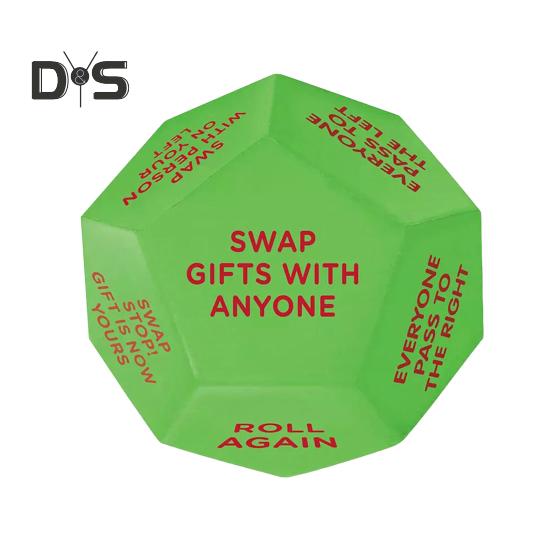 

1/2 шт. Санта-обмен подарками, игральные кости, 12 разных сторон, рождественские игральные кости для обмена, принадлежности для вечеринок и праздничного веселья 1pc