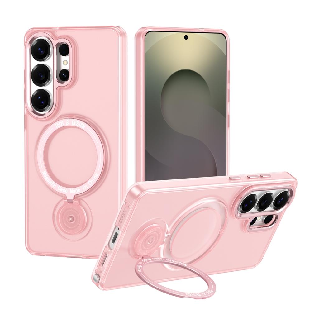 360° drehbarer magnetischer Ständer, halbtransparente, mattierte, stoßfeste Handyhülle für Samsung Galaxy S26 Ultra S25 S24 Plus