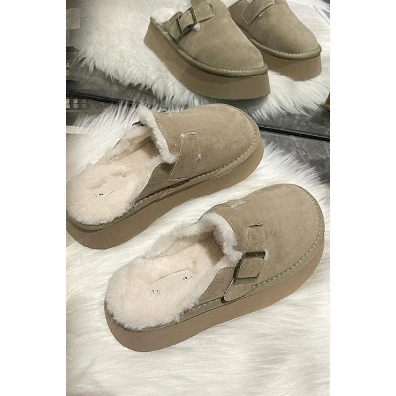 Thick-soled Shoes, Women's Shoes, Warm Fleece Snow Boots, Flip-flops