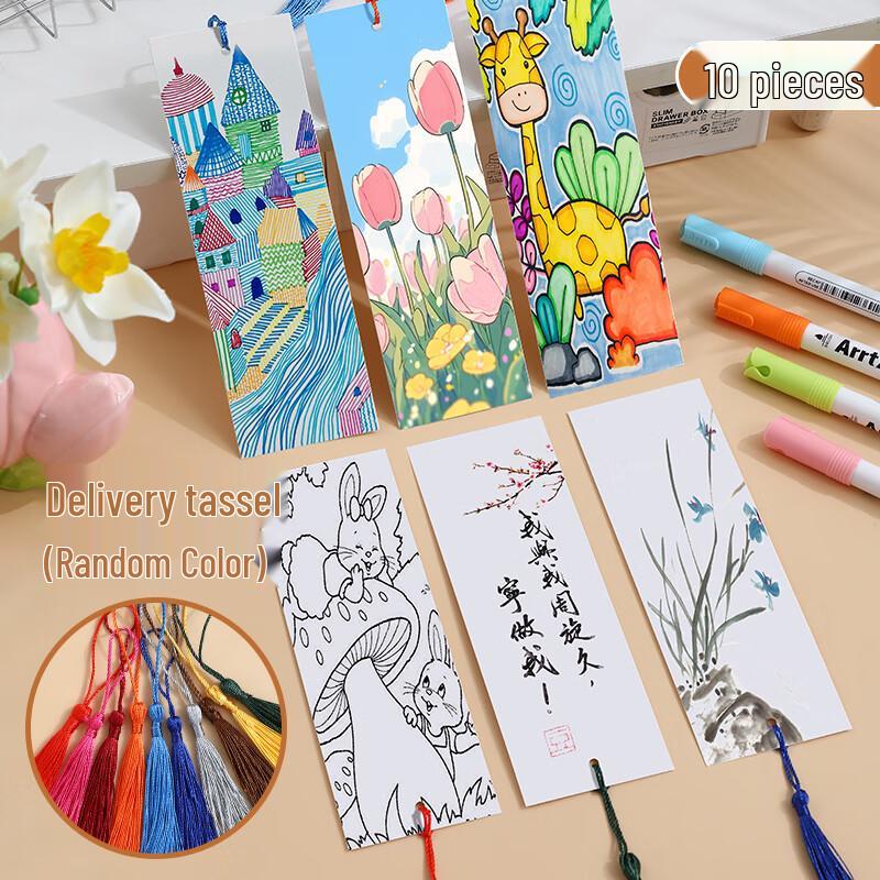 DIY Blank Xuan Paper Bookmarks with Tassels