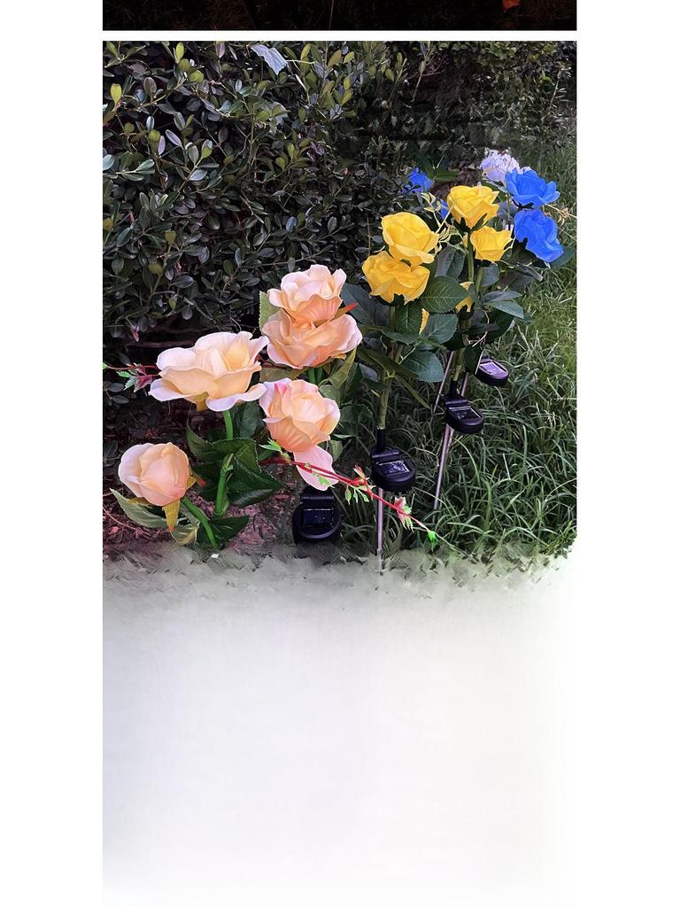 LED Solar Rose Flower Lights: 3, 5, or 6-Head Options for Outdoor Garden and Lawn Decoration