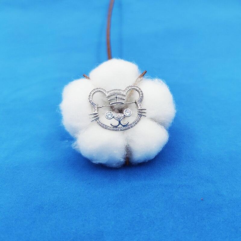 Blucome Newest Fashion Small Cat Shape Brooches Crystal Copper Animal Brooch for Women Men Suit Scarf Hijab Pins