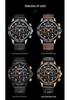 AKDPN Men's Multi-Function Chronograph Quartz Watch with Leather Strap