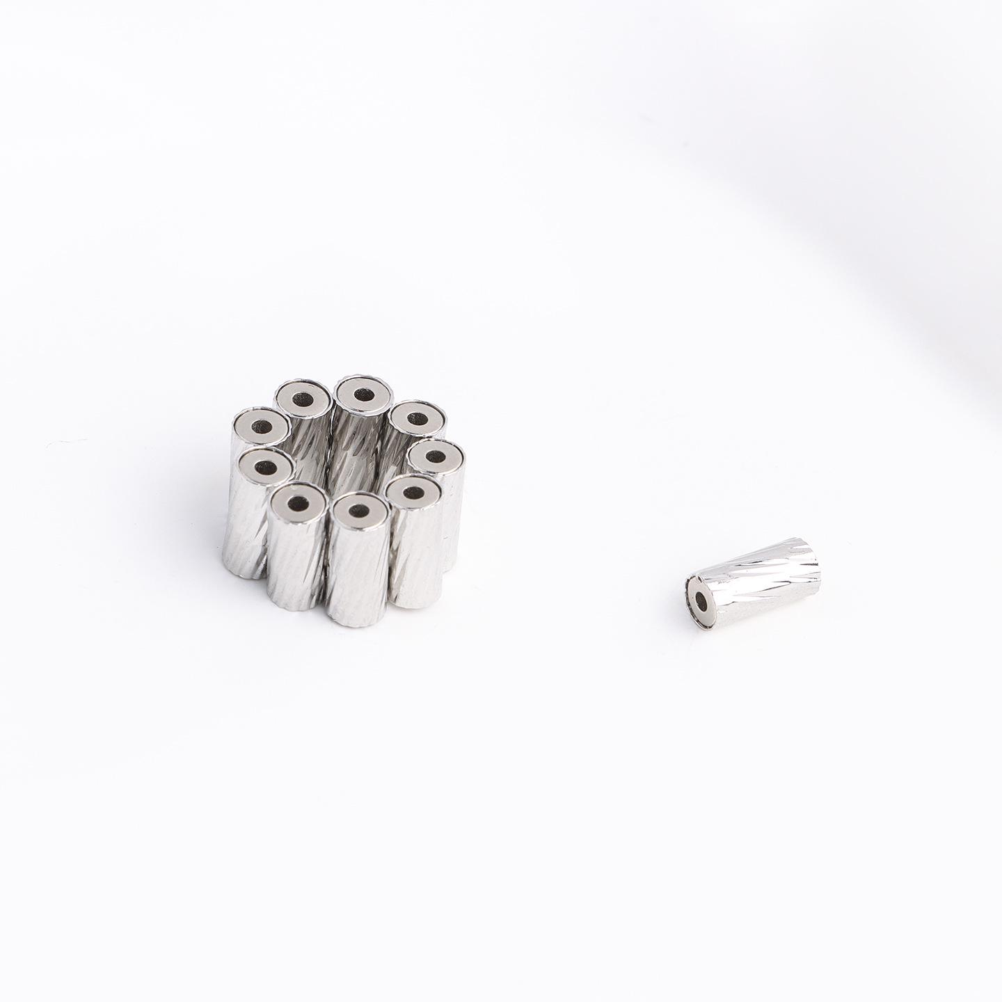 18K Gold-Plated Carved Magnetic Spacer Bead for DIY Jewelry