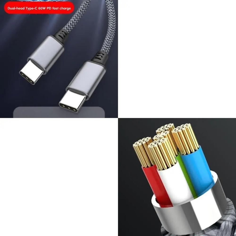 USB C To Type C Cable PD60W Fast Charger Universal Extended Data Cable for IPhone15 Xiaomi Samsung Camera Laptop 1M 2M 3M 5M