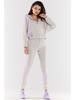 Casual fabric hoodie, beige and purple, size M