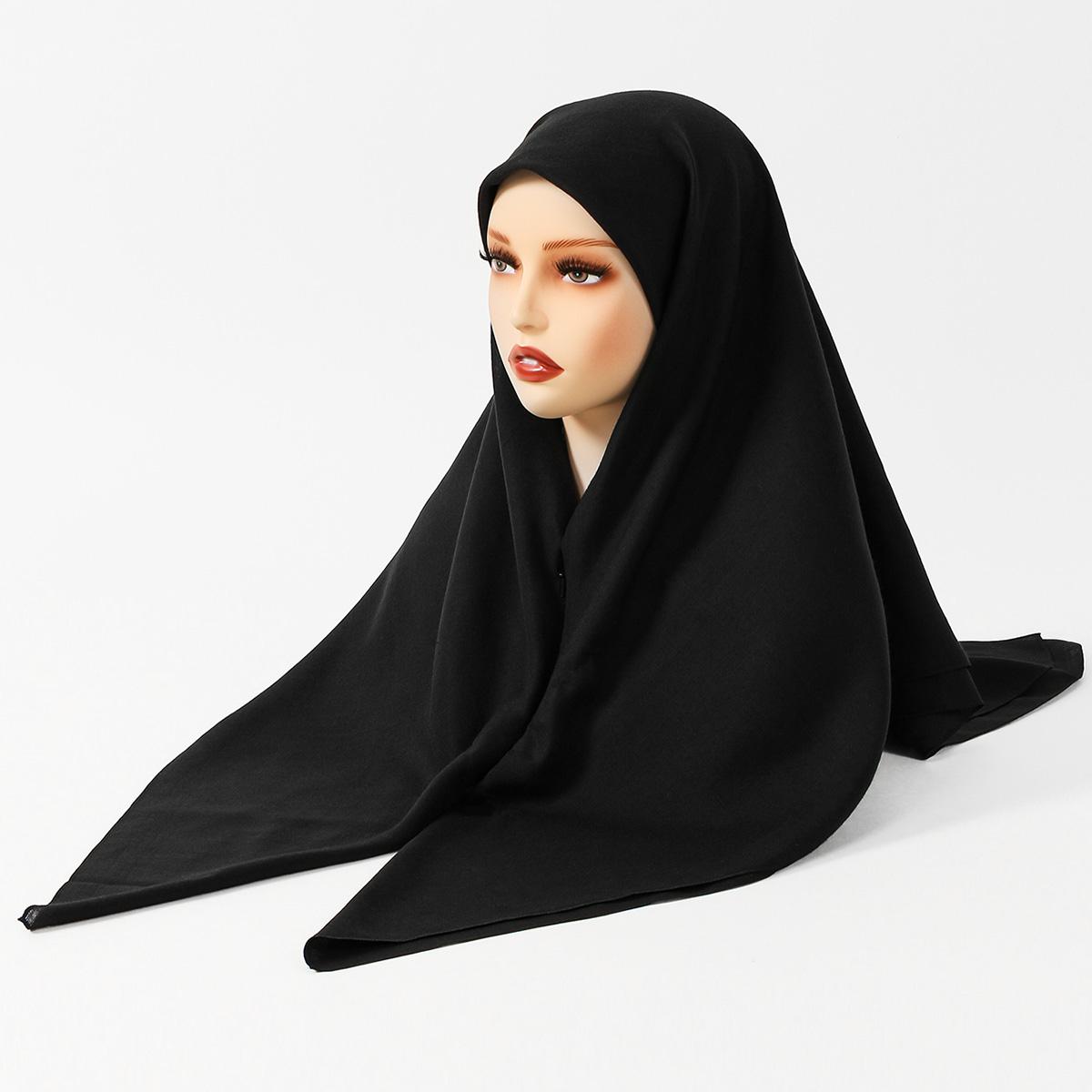 

Мусульманский Хлопок Лен Мгновенный Хиджаб Шарф На Молнии Однотонный Женский Мусульманский Хиджаб Этнический Исламский Тюрбан Головной Платок Шарфы