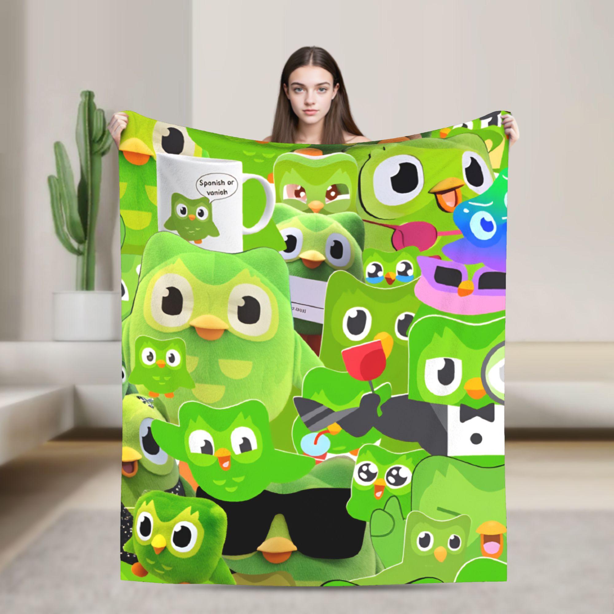

Duolingos Owl Duo Mug Funny Ceramic Blanket Quality Super Soft Throw Blanket Winter Picnic Bedroom Graphic Bedspread 130x150cm