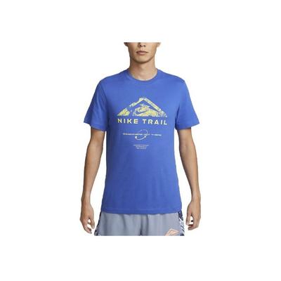 Dri-FIT Trail Logo Print Round Neck Short Sleeve T-Shirt Men Tops Blue DZ2728-405