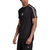 Adidas Originals Striped Logo Micro Label Round Neck Casual Short Sleeve T-Shirt Men Tops Black GK1963