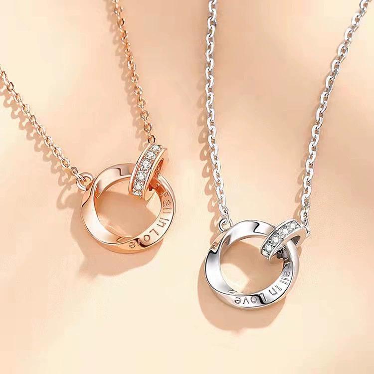 Mobius Strip Couple Necklace: Stylish Valentine s Pendant Gift for Girlfriend or Boyfriend