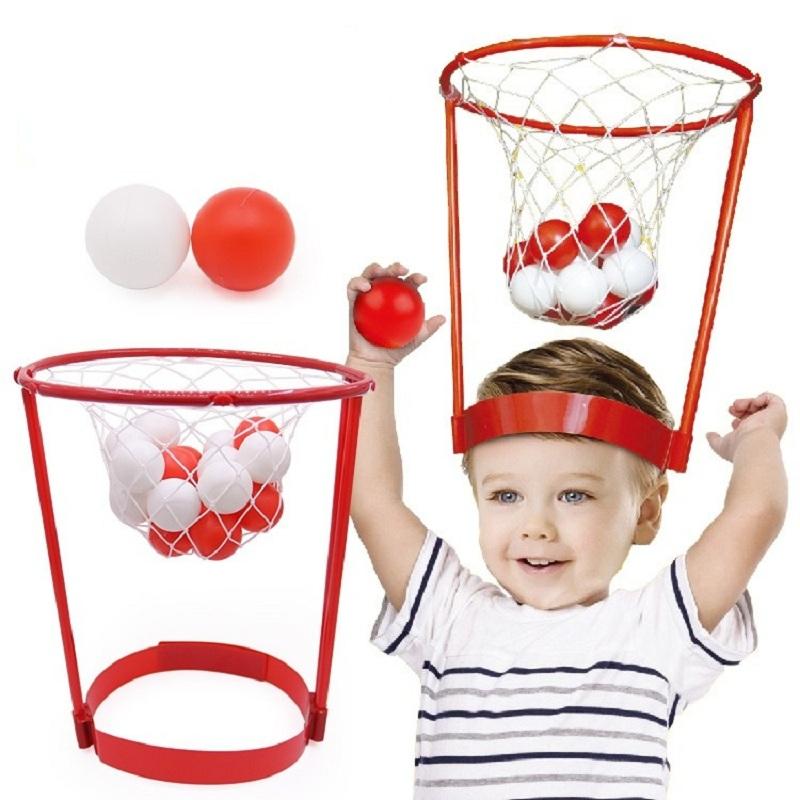Hoepel Basketbal Feestspel Voor Kinderen En Volwassenen Kermisspel Verstelbare Basketbal Net Hoofdband Met 20 Ballen Voor Kermisfeest