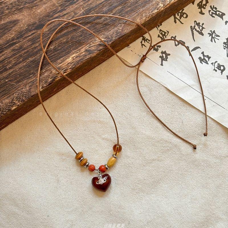 Modny Etniczny Retro Naszyjnik z Wisiorkiem Koralikowym dla Kobiet