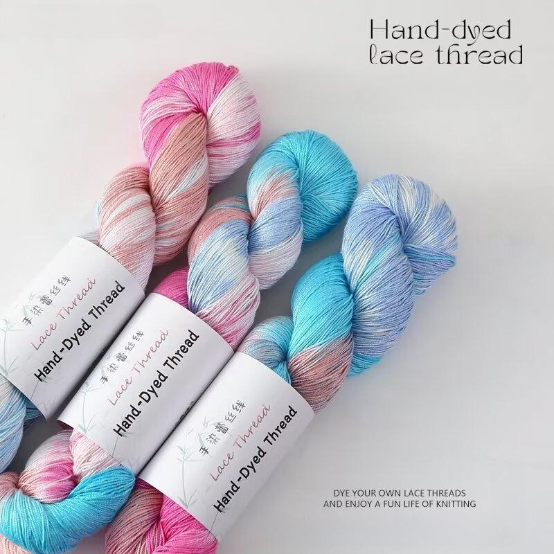 1PC 100g Cotton Bamboo Fiber Yarn for DIY Hand Knitting Hand-Dyed Lace Gradient Color Crocheting Sweaters Shawl Scarves