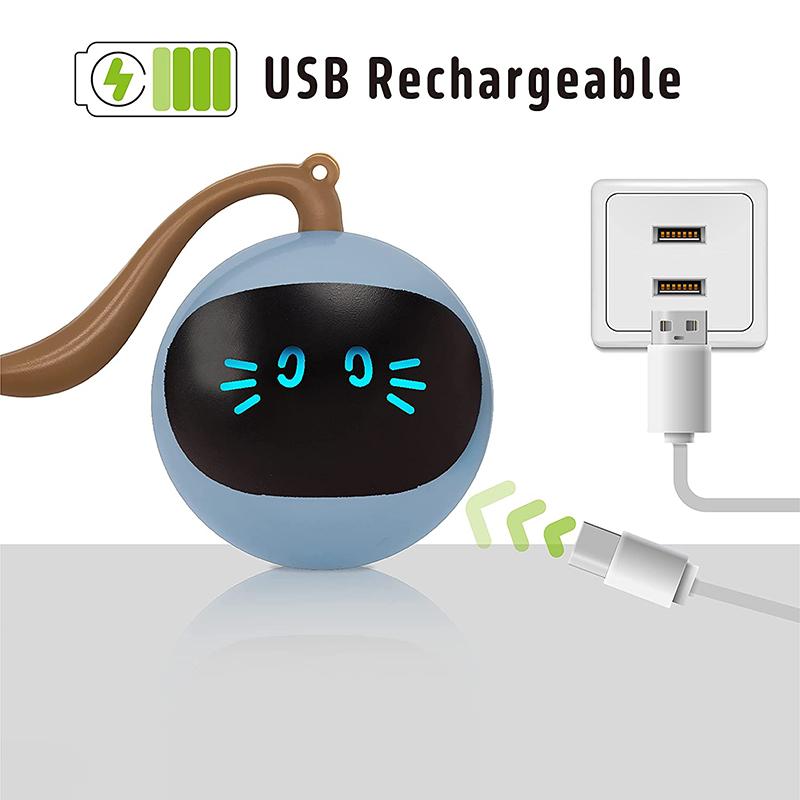 Smart Cat Toy USB Cat Ball Toys For Cats Dogs Rechargeable Self Rotating Indoor Kitten Electronic Ball Toys Cat Accessories