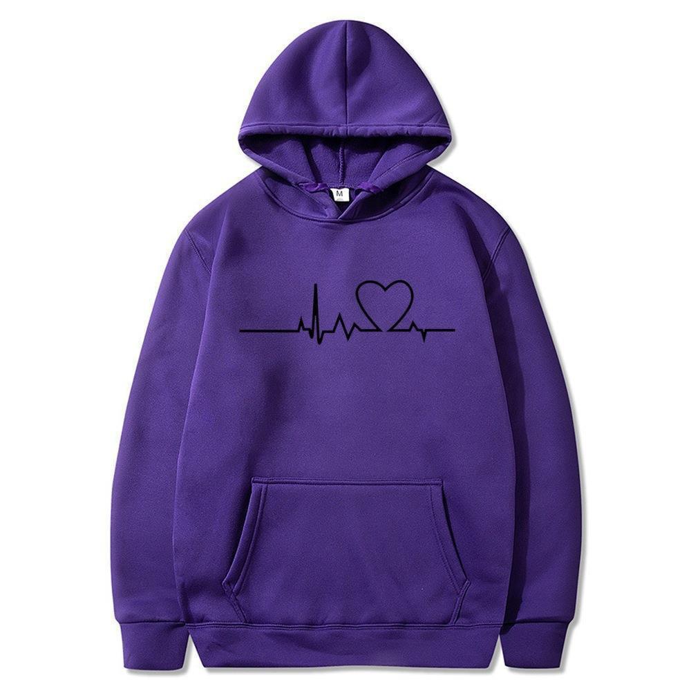 New Autumn/Winter Unisex Fleece-Lined Hooded Sweatshirt L