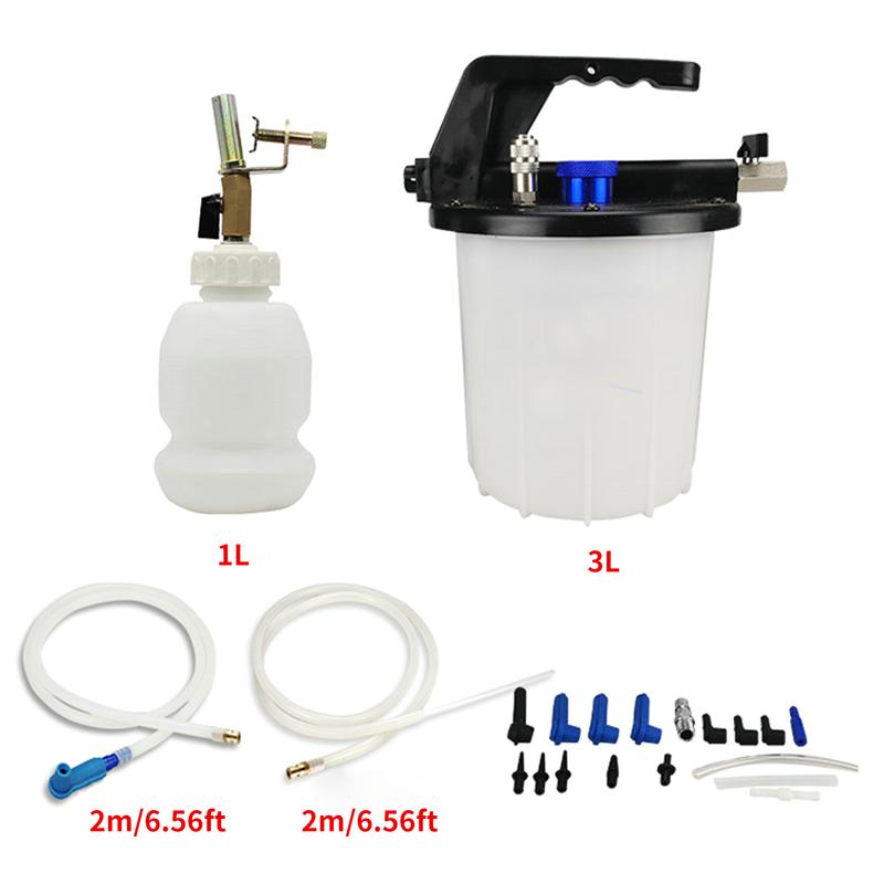 3L Vacuum Brake Bleeder Kit Pneumatic Brake Fluid Clutch Bleeding Extractor Tool with Adapters Hoses 1L Refilling Bottle Apply