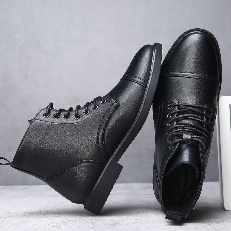 Autumn and Winter High-top Martin Boots Men's Boots Velvet Retro Leather Men's Leather Boots Locomotive Boots