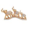 1Pc Resin Feng Shui Golden Three Elephant Decorative Ornaments, Elephant Collection Statues, Suitable for Home, Desktop Decoration Ornaments
