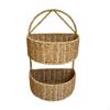 Cesto Portatutto da Parete Intrecciato da Appendere con Manico Effetto Rattan per Ingresso,