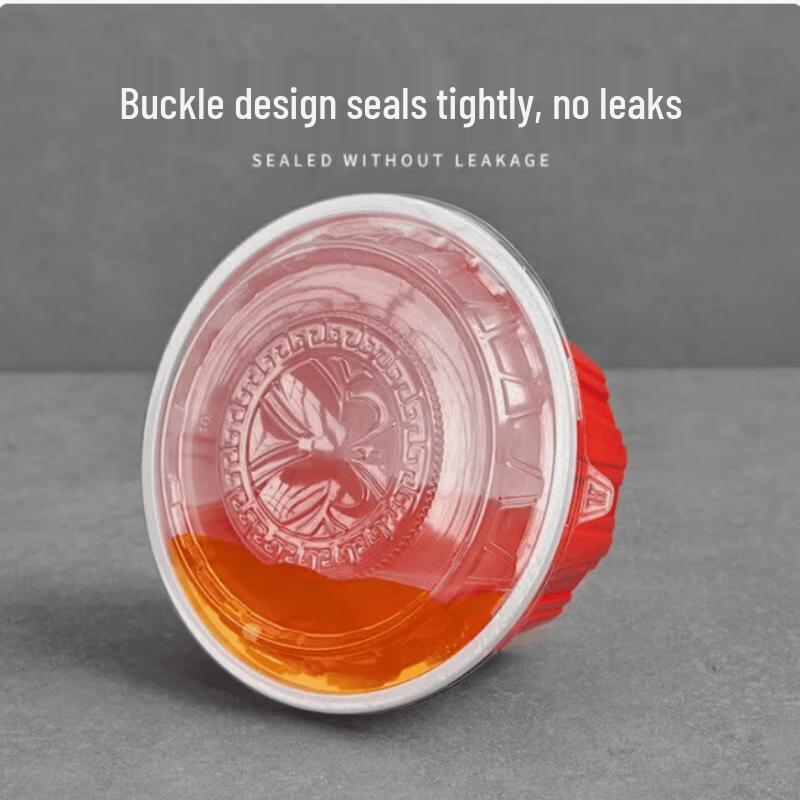 Red Disposable Plastic Round Containers