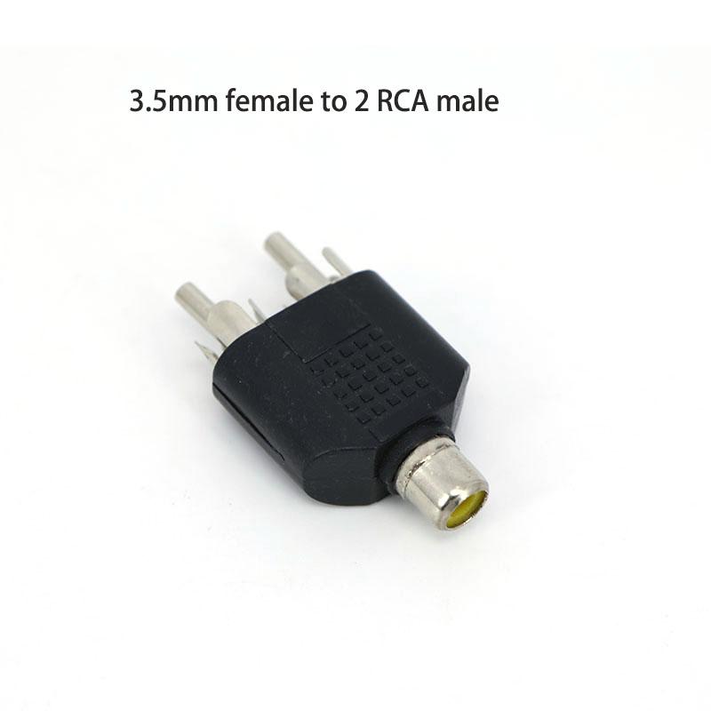 2pcs 3.5mm To RCA AV Adapter Cable 3.5mm Jack To 2 RCA Audio Video Converter Splitter Male/Female Cord for TV Speaker Car Audio