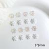 New Snowflake Nail Art Accessories Internet Celebrity Christmas Flat Double Layer White Ice Flower Resin Wearable Nail Decorations