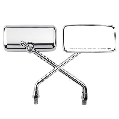 KEMIMOTO Motorcycle Mirror 10mm Left and Right Set Mirror Square Movable Motorcycle Plated Yamaha Grom Sero Cross Cub Hunter Cub Monkey Yamaha PCX