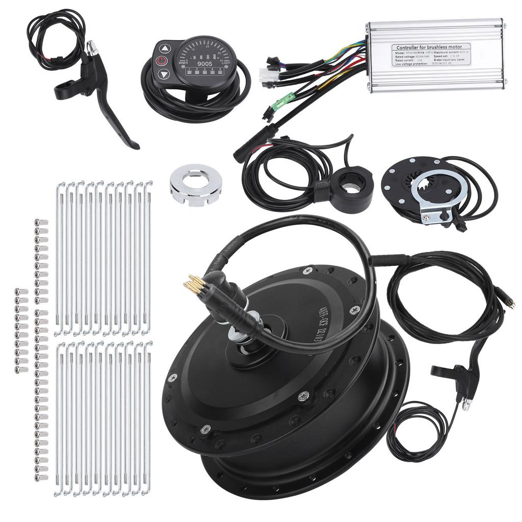Elektrofahrrad Umrüstsatz 48V 500W Vorderrad Nabenmotor Set mit KT‑900S Display Anzeige für 12G Rad